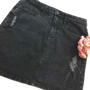 Mossimo Supply Co Women's Skirt Distressed Mini Jean Skirt Black Size 8/29